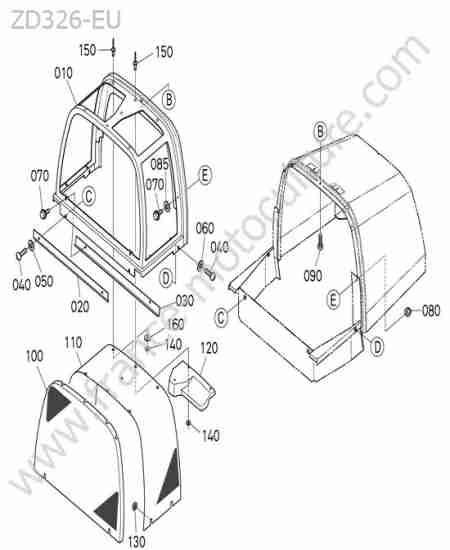 KUBOTA - ZD326 : Capot arriere / grille