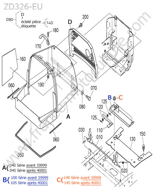 Capot arriere KUBOTA ZD326