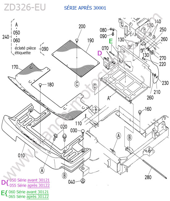 Plancher > 30001 KUBOTA ZD326