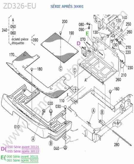 KUBOTA - ZD326 : Plancher > 30001