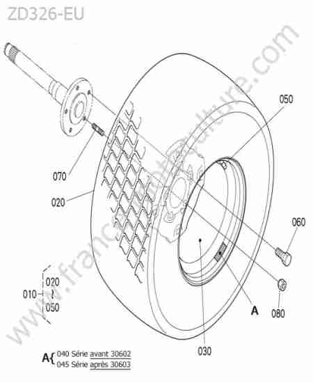 KUBOTA - ZD326 : Roue arriere