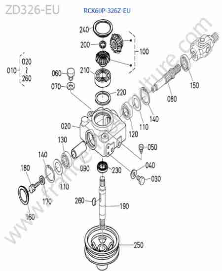 KUBOTA - ZD326 : Boitier renvoi angle / rck60p