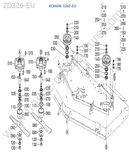 Support lame lateral / rck60r KUBOTA ZD326
