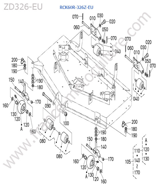 Roue galet / rck60r KUBOTA ZD326