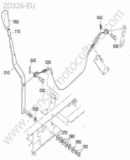 KUBOTA - ZD326 : Levier accelerateur
