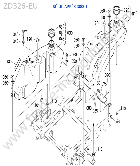 Reservoir carburant > 30001 KUBOTA ZD326