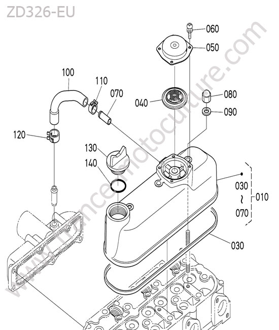 Couvre culasse KUBOTA ZD326