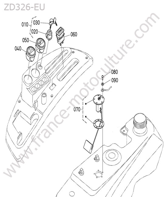 Interrupteur demarreur KUBOTA ZD326