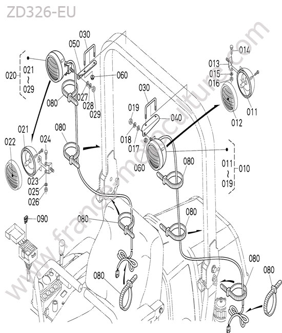 Phare travail KUBOTA ZD326