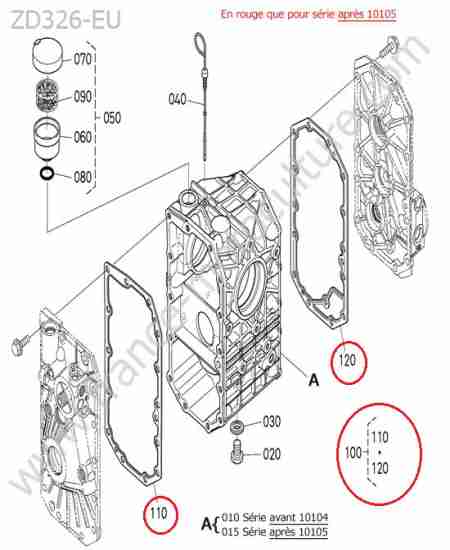 KUBOTA - ZD326 : Carter transmission