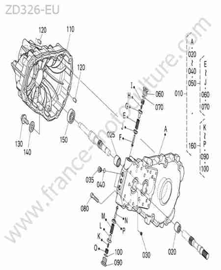 KUBOTA - ZD326 : Hst droit / clapet