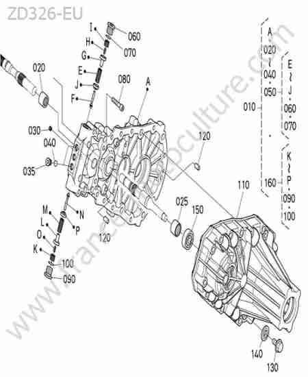 KUBOTA - ZD326 : Hst gauche / clapet