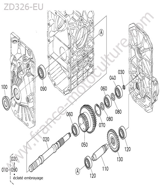 Arbre embrayage KUBOTA ZD326