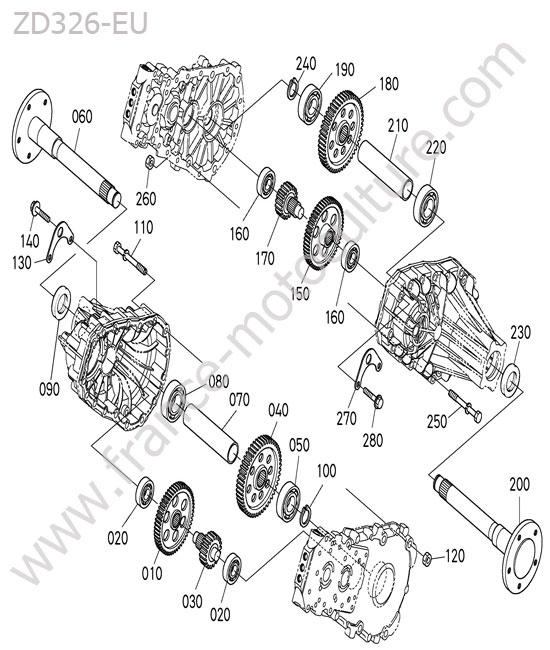 Moyeu / pont arriere KUBOTA ZD326