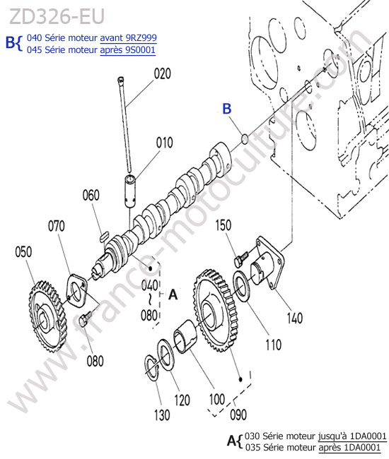 Arbre a cames KUBOTA ZD326