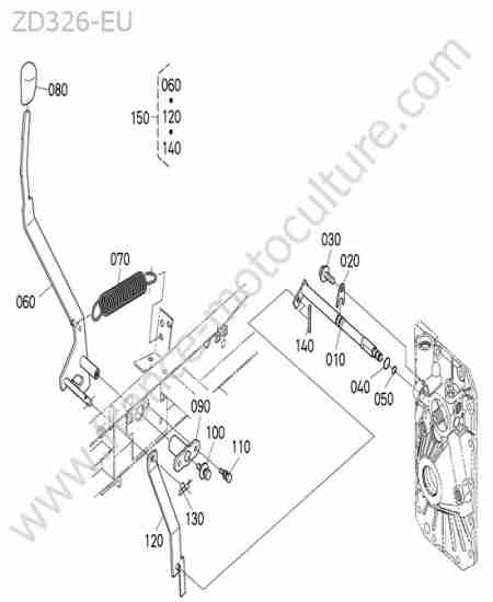 KUBOTA - ZD326 : Levier prise force