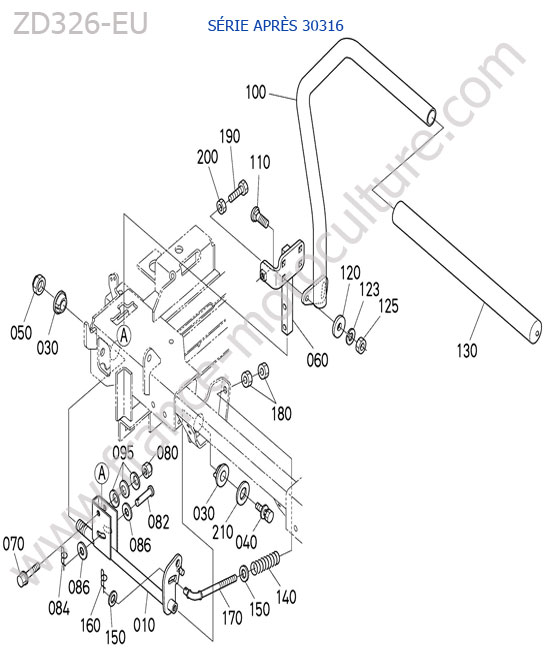 Levier droit > 30316 KUBOTA ZD326
