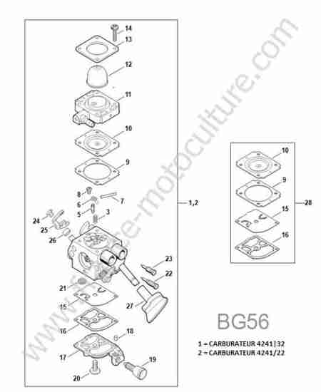 STIHL - BG56 : Carburateur 4241