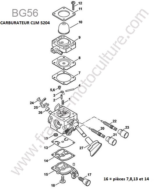 Carburateur c1m s204 STIHL BG56