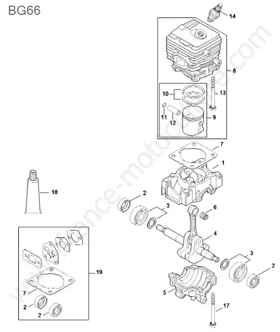 Cylindre / piston STIHL BG66