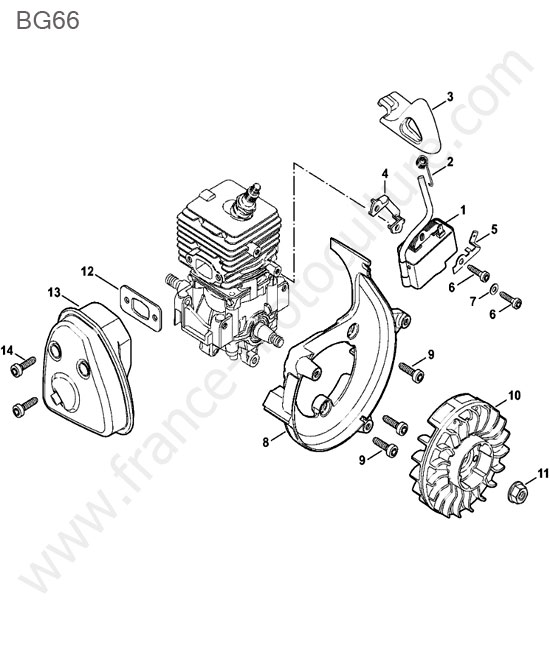Allumage / echappement STIHL BG66