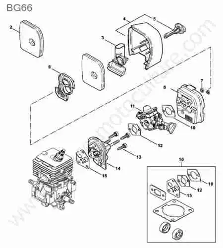 STIHL - BG66 : Admission / filtre air