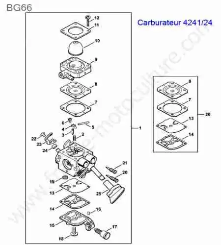 STIHL - BG66 : Carburateur 4241/24