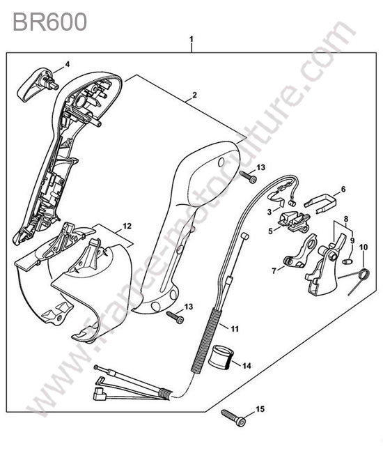 Poignee commande (ancien) STIHL BR600