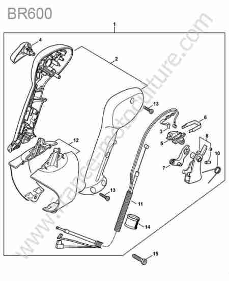 STIHL - BR600 : Poignee commande (ancien)