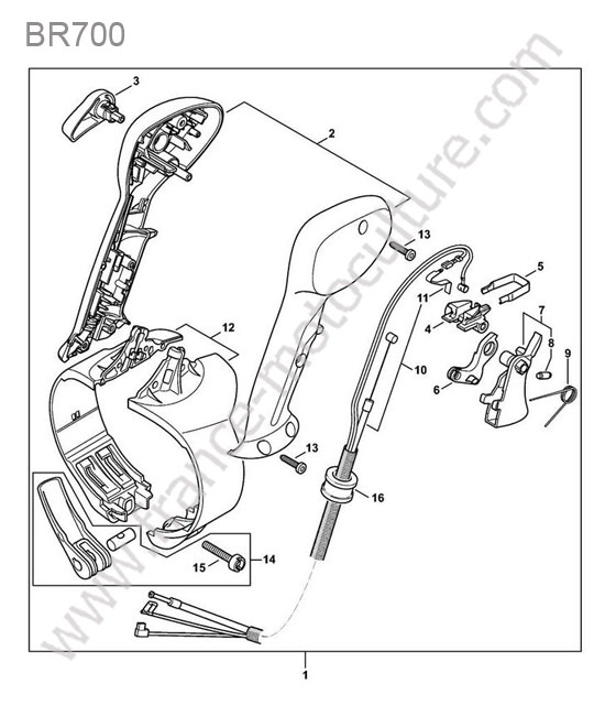 Poignee commande STIHL BR700
