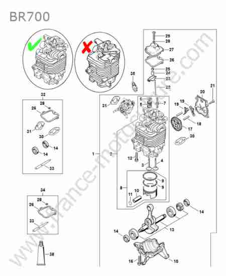 STIHL - BR700 : Bloc moteur (nouveau)