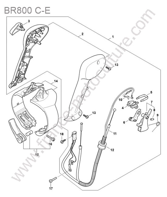 Poignee commande STIHL BR800