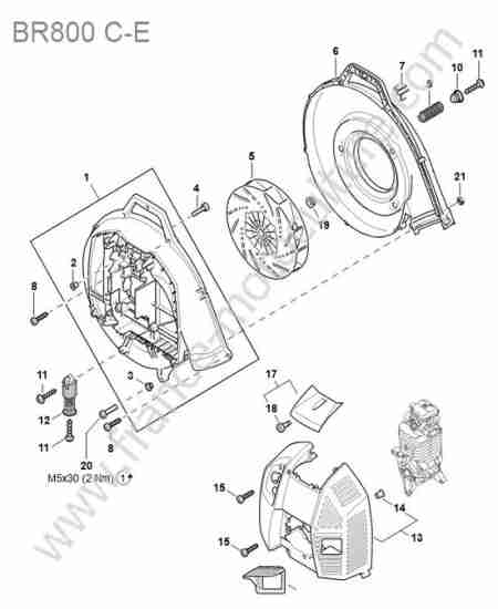 STIHL - BR800 : Turbine / capot