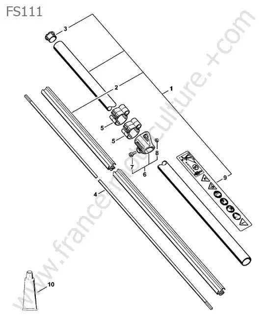 Vue éclatée (Tube) pour STIHL - FS111