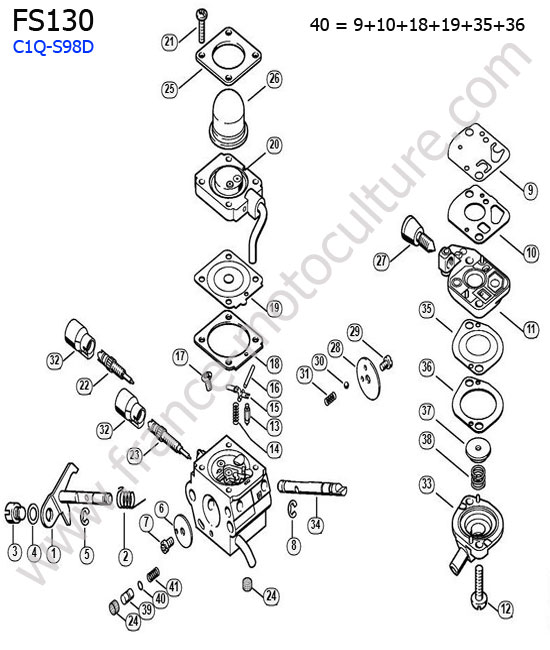 Carburateur c1q-s98d STIHL FS130