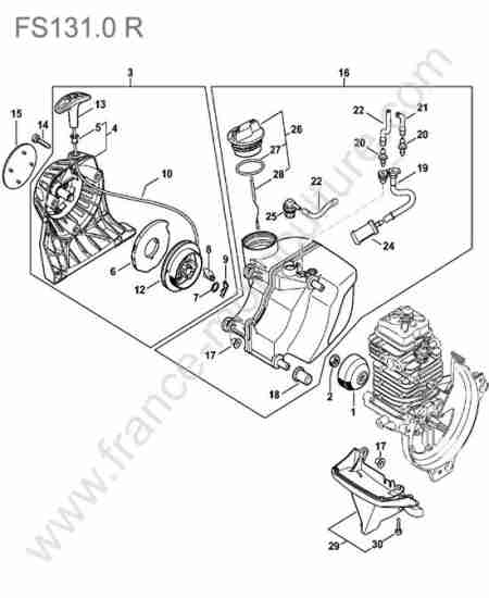 STIHL - FS131-0R : Lanceur / reservoir