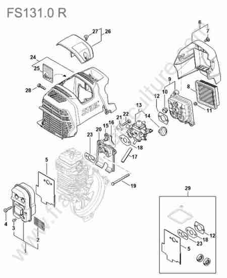 STIHL - FS131-0R : Echappement / filtre air