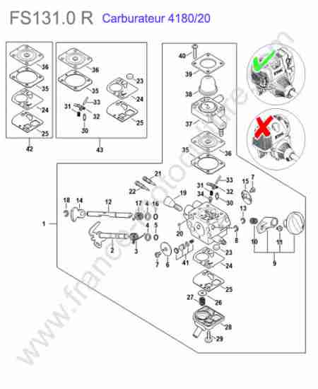 STIHL - FS131-0R : Carburateur 4180/20