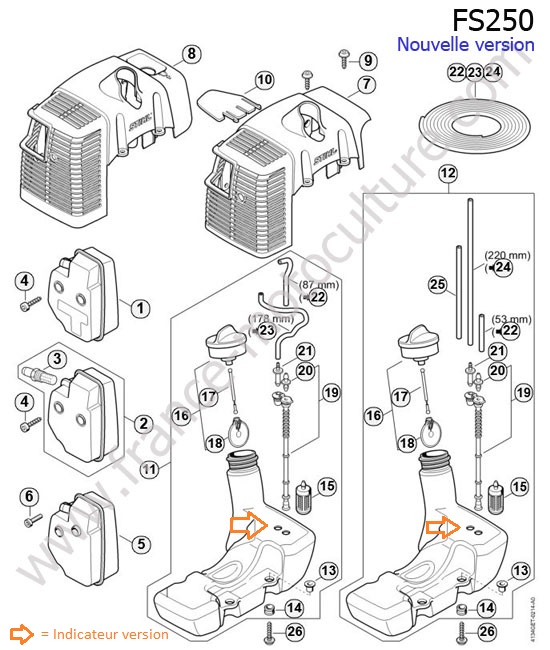 Echappement / reservoir STIHL FS250