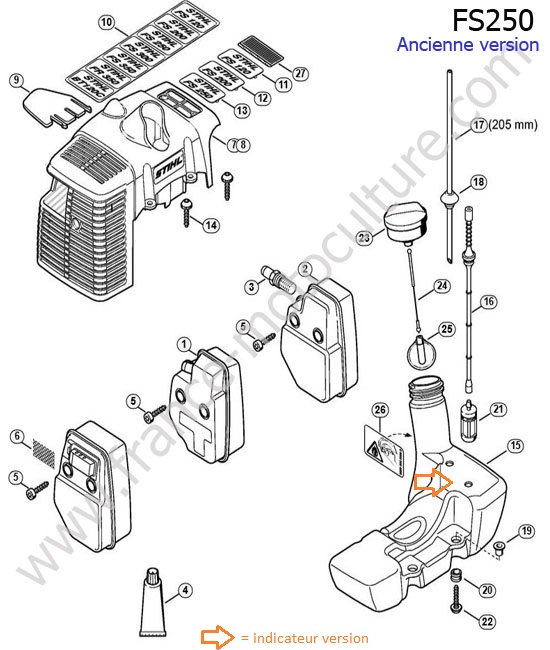 Echappement STIHL FS250