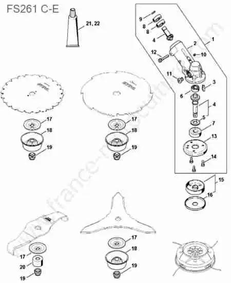 STIHL - FS261-1 : Tete / reducteur