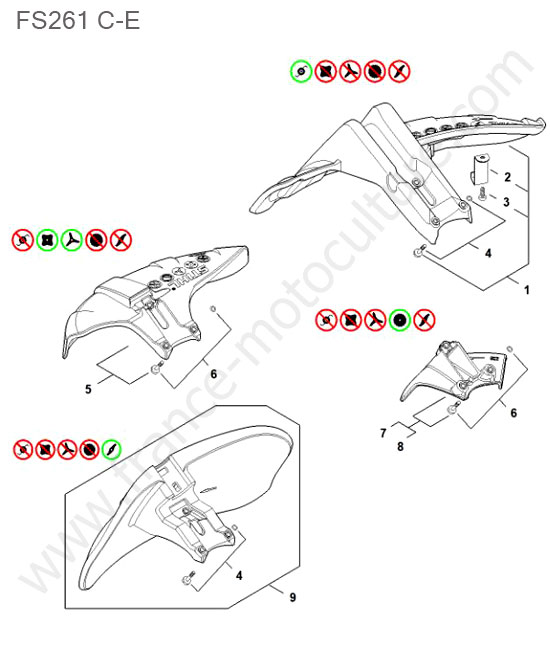 Vue éclatée (Carter protection) pour STIHL - FS261-1