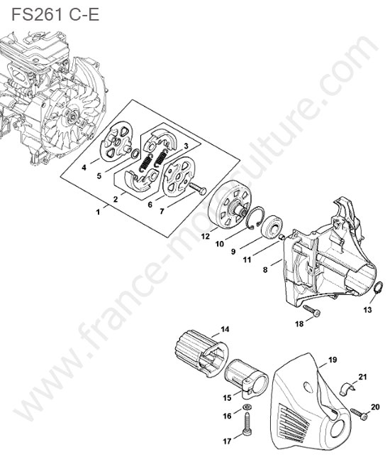 Vue éclatée (Embrayage) pour STIHL - FS261-1