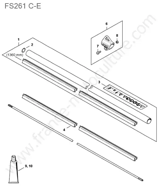Vue éclatée (Tube) pour STIHL - FS261-1