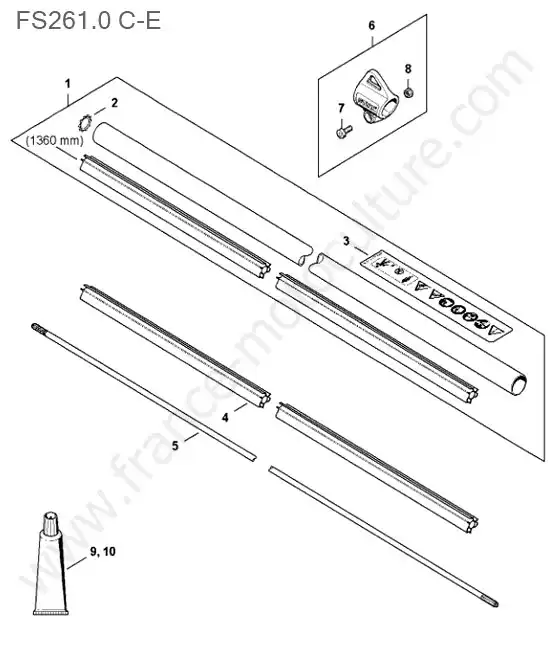 Vue éclatée (Tube) pour STIHL - FS261-2