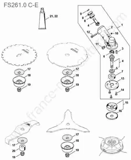 STIHL - FS261-2 : Tete / reducteur