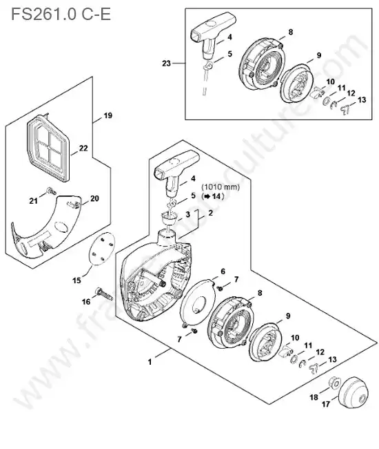 Schema assemblage (Lanceur ) de STIHL FS261-2 Vue éclatée (Lanceur ) pour STIHL - FS261-2
