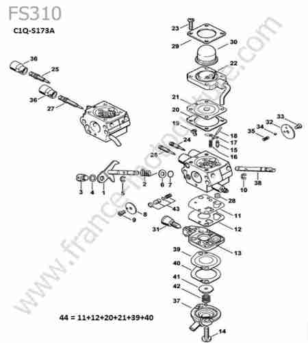 STIHL - FS310 : Carburateur c1q-s173a