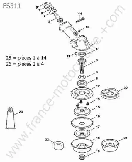 STIHL - FS311 : Tete / reducteur