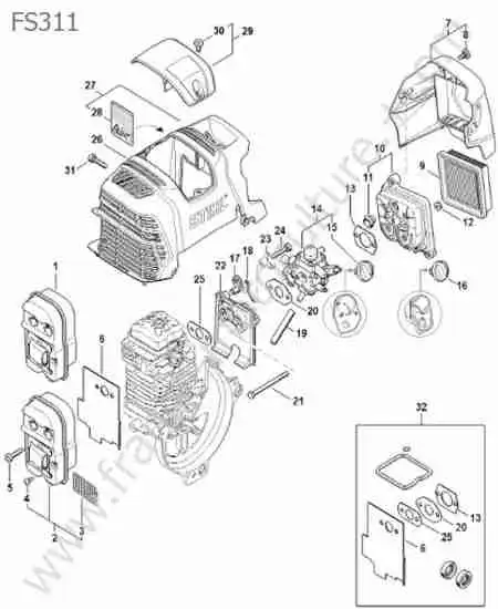 STIHL - FS311 : Admission / echappement